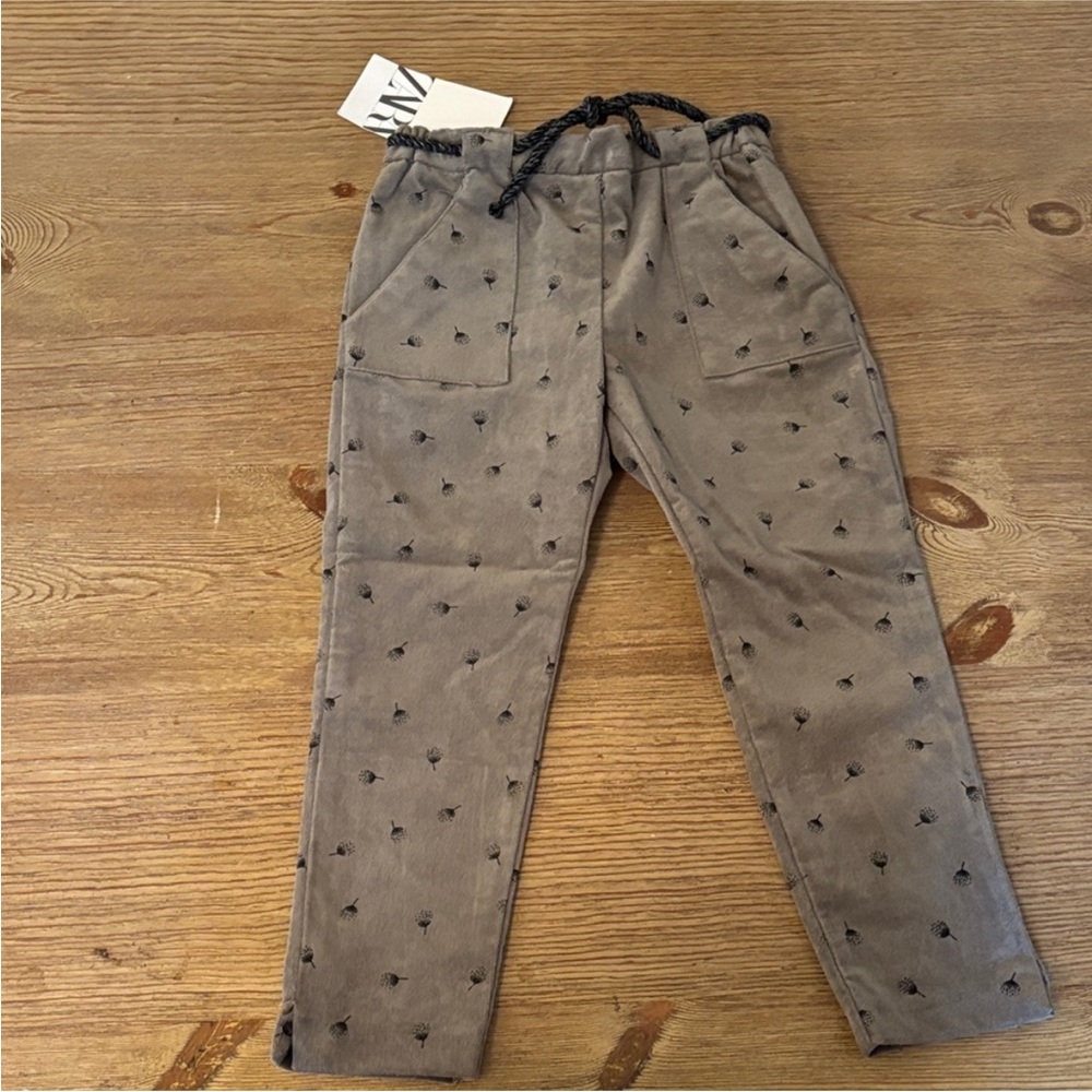 Zara Kids Taupe Patterned Joggers